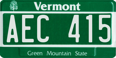 VT license plate AEC415