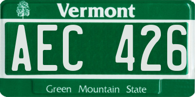 VT license plate AEC426
