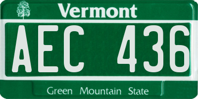 VT license plate AEC436
