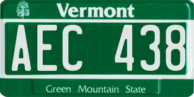 VT license plate AEC438