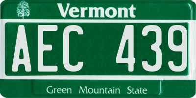 VT license plate AEC439