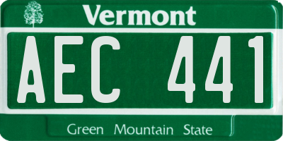VT license plate AEC441