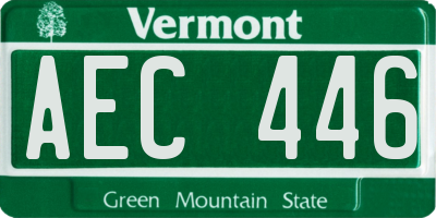 VT license plate AEC446