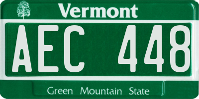 VT license plate AEC448