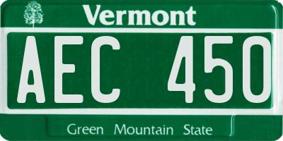VT license plate AEC450