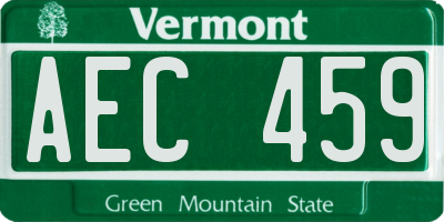 VT license plate AEC459