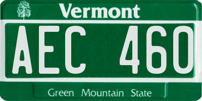 VT license plate AEC460