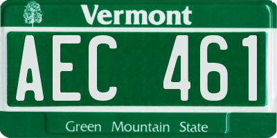 VT license plate AEC461
