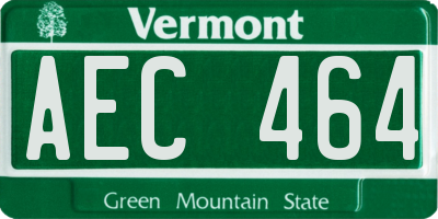 VT license plate AEC464