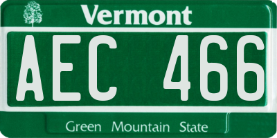 VT license plate AEC466