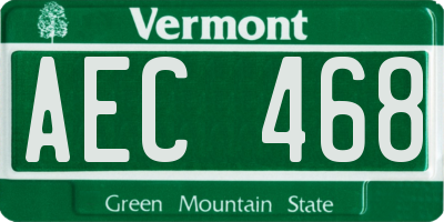 VT license plate AEC468