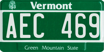 VT license plate AEC469