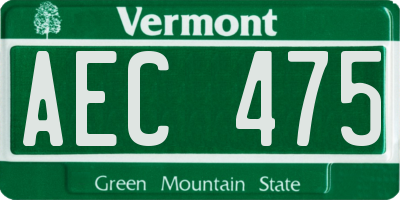 VT license plate AEC475