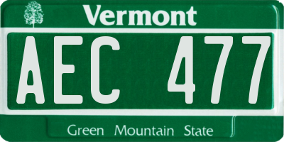 VT license plate AEC477