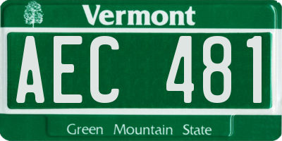 VT license plate AEC481