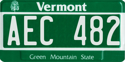 VT license plate AEC482