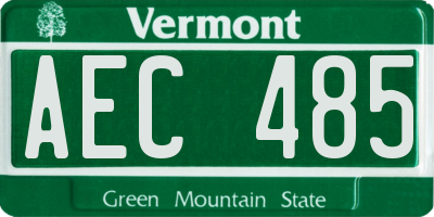 VT license plate AEC485