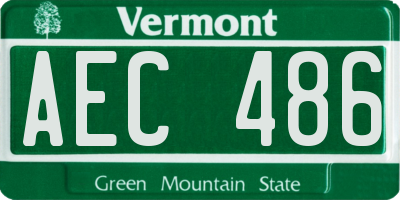 VT license plate AEC486
