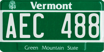 VT license plate AEC488