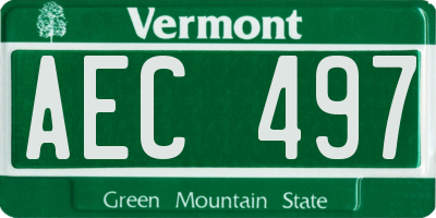 VT license plate AEC497