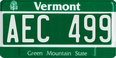 VT license plate AEC499