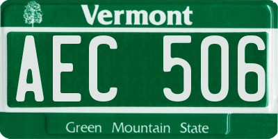 VT license plate AEC506