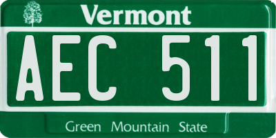 VT license plate AEC511