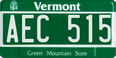 VT license plate AEC515