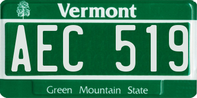 VT license plate AEC519