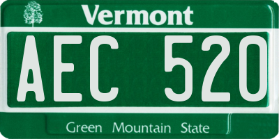 VT license plate AEC520