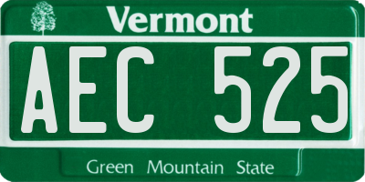 VT license plate AEC525