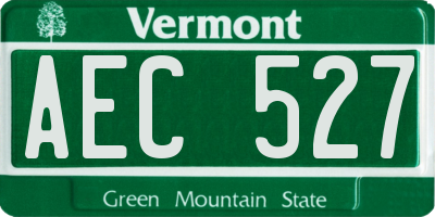 VT license plate AEC527