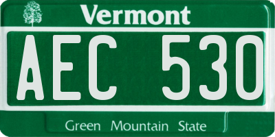 VT license plate AEC530