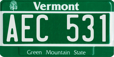 VT license plate AEC531