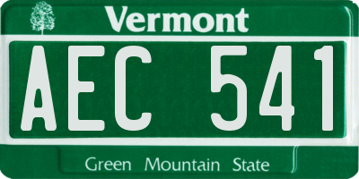 VT license plate AEC541