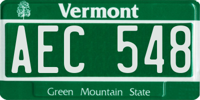 VT license plate AEC548