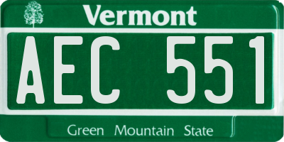 VT license plate AEC551