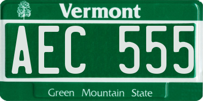 VT license plate AEC555