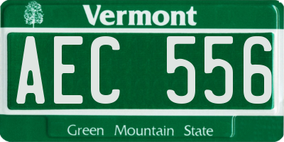 VT license plate AEC556