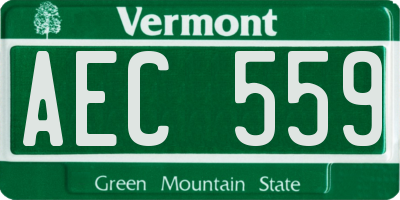 VT license plate AEC559