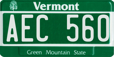 VT license plate AEC560