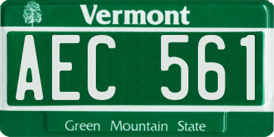 VT license plate AEC561