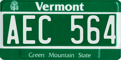 VT license plate AEC564
