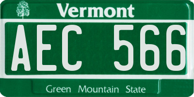 VT license plate AEC566