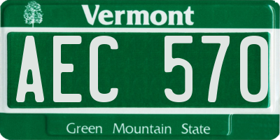 VT license plate AEC570
