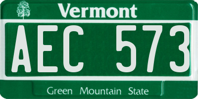 VT license plate AEC573