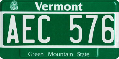 VT license plate AEC576