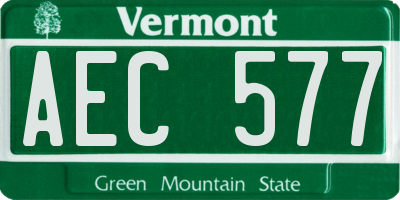VT license plate AEC577