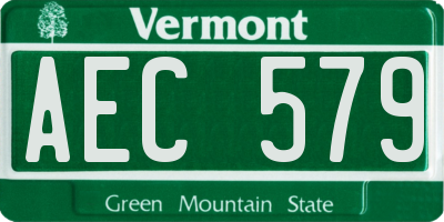 VT license plate AEC579