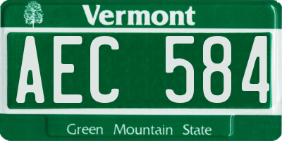 VT license plate AEC584